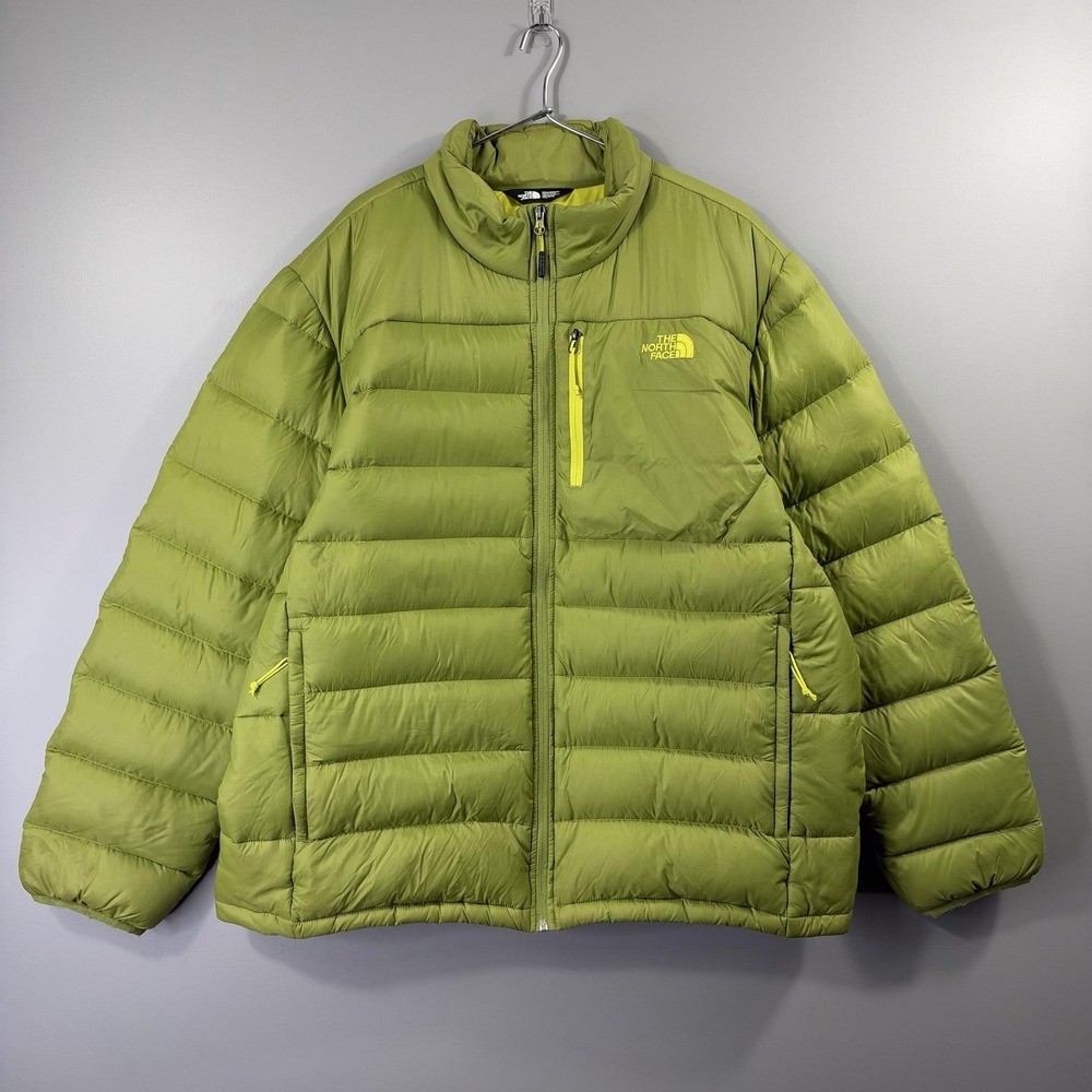 The North Face Jacket Mens 2XL Green 550 Down Puffer Full Zip Outdoor Insulated
